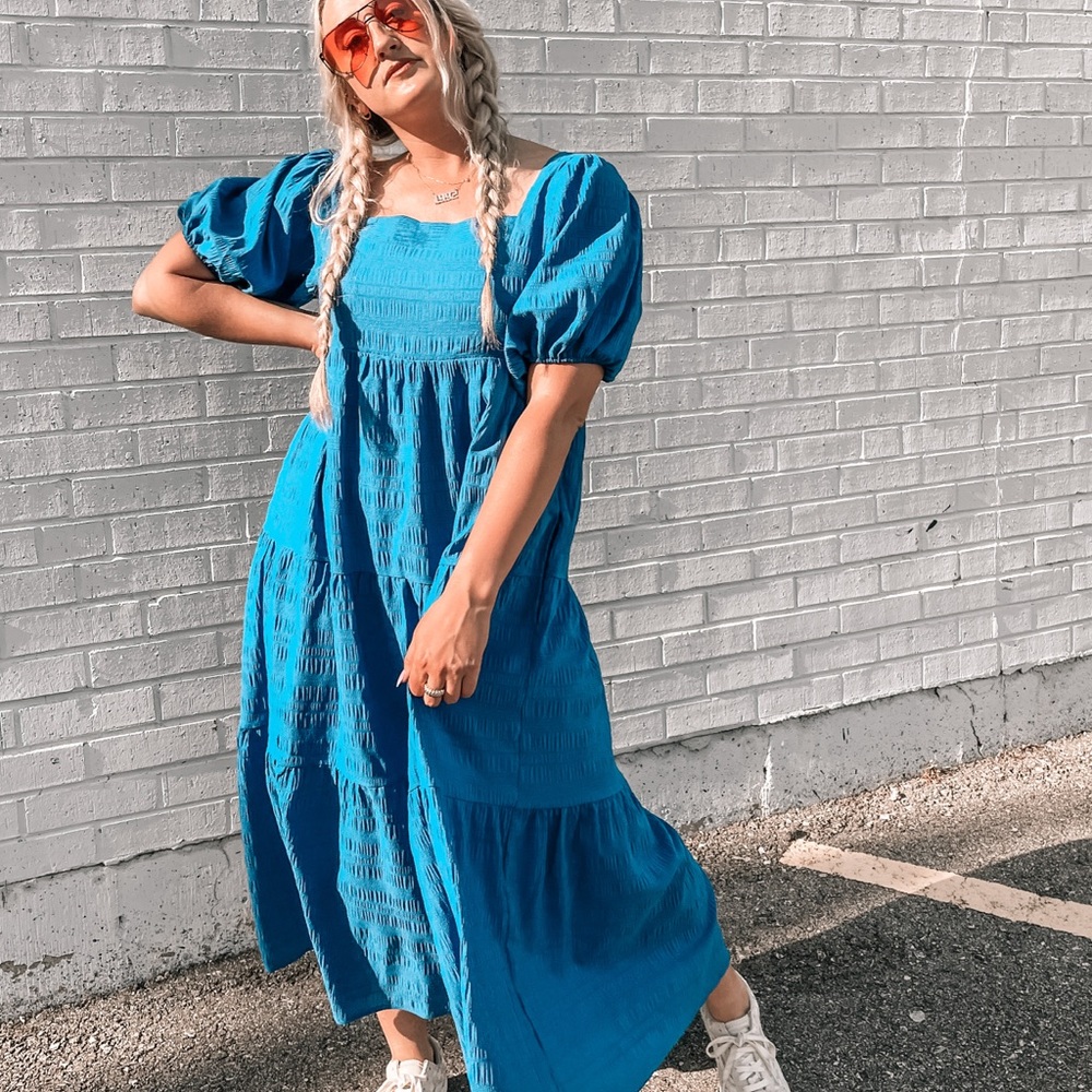 Boutique Brand Vibrant Blue Midi Dress